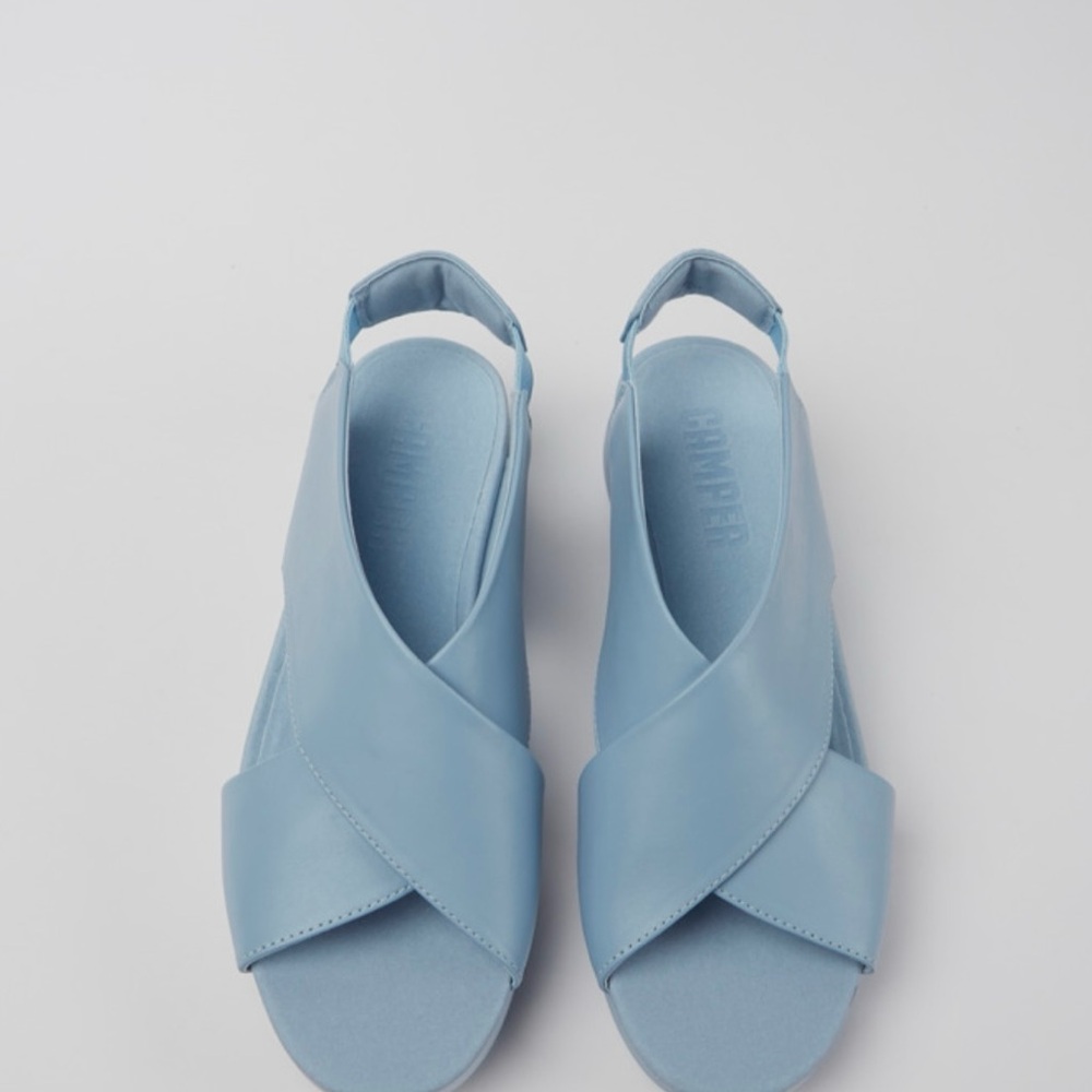 Camper Blue Sandals with Cross-Strap Design